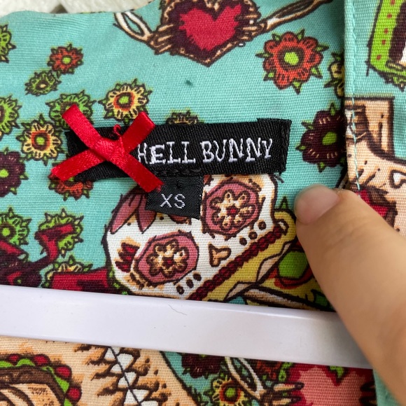 Hell bunny 50’s style sugar skull swing dress - Picture 4 of 6